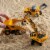 Top Race Loader, Excavator & Dump Truck Metal Diecast Construction Toys Set of 3, 1:60 Scale Perspective: back