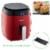 GoWISE USA 5.0-Quart 1500-Watt Digital Air Fryer, (Red) Perspective: back