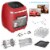 GoWISE USA 11.6-Quart Air Fryer Toaster Oven, Vibe, Red/Silver Perspective: back
