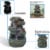 Tabletop Indoor Water Fountain LED Lights 10.5 Stacked Rocks Table Waterfall Perspective: back