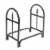 Sunnydaze Log Rack 2' Black Steel Indoor Outdoor Decorative Firewood Holder Perspective: back
