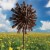 Alpine 81 In. H. Bronze Floral Kinetic Windspinner Garden Stake MZP588 Perspective: back