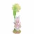 Easter Bunny In Pink Dress Figurine Polyresin Glittered Daisy Flower 20372A Perspective: back