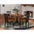 5 Pc set with a Dining Table and 4 Dinette Chairs in Black and Cherry Perspective: back