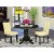 East West Furniture Shelton 3-piece Wood Dining Set in Black/Eggnog Perspective: back