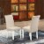 East West Furniture Barry 42  Wood Dining Chairs in White/Cream (Set of 2) Perspective: back
