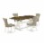 East West Furniture Monza 5-piece Wood Table and Dining Chairs in Linen White Perspective: back