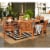 Vincent 7-Piece Chevron Outdoor Patio Dining Set - Brown Perspective: back