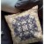 Rose Box Broadcloth Indoor Outdoor Blown And Closed Pillow In Yellow Navy Perspective: back