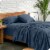 Bare Home Ultra-Soft Double Brushed Sheet Set - Bering Sea, Full Perspective: back
