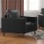 32  Wide Black Top Grain Leather Armchair | Modern Accent Chair Perspective: back
