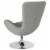 Merrick Lane High-Back Egg Style Lounge Chair with Lumbar Pillow in Light Gray Fabric Perspective: back