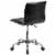 Merrick Lane Ergonomic Black Armless Office Desk Chair-Ribbed Low Back & Seat - Chrome Border Perspective: back