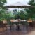 Flash Furniture Teak Patio Table and Chair Set with Umbrella & Base Gray 7 Pieces Perspective: back
