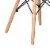 Modern Padded Armless Faux Sherpa Accent Chair With Beechwood Legs In Off-White Perspective: back