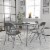 5 Piece Gray Folding Card Table And Chair Set Perspective: back