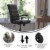 Camilia Mid-Back Black LeatherSoft Executive Swivel Office Chair with Chrome Frame, Arms, Perspective: back