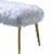 Bagley II - Bench White Faux Fur & Gold Perspective: back