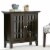 Simpli Home Bedford Wood Media Cabinet - Dark Tobacco Brown Perspective: back