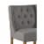 Wooden Barstool with Padded Seat, Button Tufted, Wing Back, Set of 2, Gray and Brown- Saltoro Perspective: back
