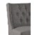 Wooden Counter Height Stool with Fabric Padded Seat and Tufted Wing Back, Gray and Brown- Perspective: back