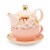 Pinky Up Addison Bangladesh Tea for One Teapot & Cup Set - Pink Perspective: back