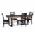 5-Piece Wood Farmhouse Dining Set - Mahogany and Black Perspective: back
