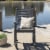 Outdoor Wood Patio Rocking Chair - Gray Wash Perspective: back