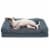 FurHaven Faux Fleece & Chenille Orthopedic Sofa Dog Bed - Orion Blue Perspective: back