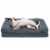 FurHaven Faux Fleece & Chenille Orthopedic Sofa Dog Bed - Orion Blue Perspective: back