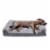 Furhaven™ Large TwoTone Faux Fur & Suede Orthopedic Sofa Dog Bed - Gray Perspective: back