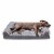 Furhaven™ Large TwoTone Faux Fur & Suede Orthopedic Sofa Dog Bed - Gray Perspective: back