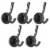 5 Pack Heavy-Duty Coat & Hat Wall Hook with Round Base-Black- Cauldham Perspective: back