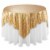 72 x 72 Gold Sequin Tablecloth Overlay, Sparkly Square Table Cloth Perspective: back