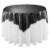 50 x 50 Black Sequin Tablecloth Overlay, Sparkly Square Table Cloth Perspective: back