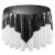 72 x 72 Black Sequin Tablecloth Overlay, Sparkly Square Table Cloth Perspective: back