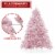 7.5FT Pink Spruce Artificial Holiday Christmas Tree with Metal Stand Perspective: back