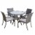 Noble House San Pico 5 Piece Outdoor Dining Set in Gray Perspective: back