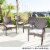 Noble House San Pico Wicker Stacking Patio Dining Arm Chair in Brown (Set of 4) Perspective: back