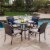 Noble House San Pico 5 Piece Outdoor Dining Set in Brown Perspective: back