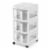 Life Story Classic 3 Shelf Storage Organizer Plastic Drawers, White (4 Pack) Perspective: back