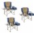 Kamp-Rite Outdoor Camp Folding Directors Chair with Side Table & Cooler (3 Pack) Perspective: back