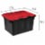 Sterilite 12 Gallon/45 Liter Hinged Lid Industrial Tote, Red Lid (12 Pack) Perspective: back