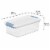 Sterilite 6-Quart Clear & Blue Stackable Latching Storage Container (48 Pack) Perspective: back