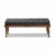 Baxton Studio Linus Modern Dark Grey Fabric Upholstered and Button Tufted Wood Bench Perspective: back