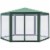 Hexagonal Patio Gazebo Outdoor Canopy Party Tent Activity Event w/ Mesh Net Perspective: back