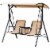 2 Person Outdoor Swing Chair for Porch, Patio, Storage, Tray, Cup Holders, Beige Perspective: back
