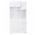 Freestanding Kitchen Storage Microwave Hutch Cupboard with 3 Cabinets, White Perspective: back