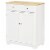 Kitchen Storage Cupboard Organizer Cabinet w/2 Drawers & Adjustable Shelf, White Perspective: back