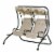 2-Seater Outdoor Patio Swing Chair w/ Removable Canopy & Cup Holder, Beige Perspective: back